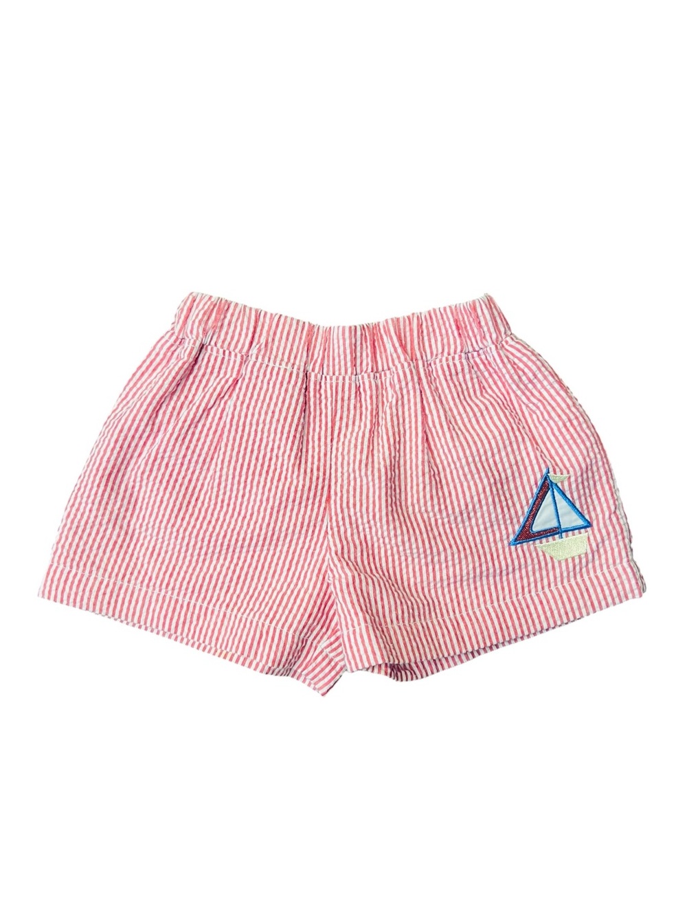 The Beaufort Bonnet Company Red & White Striped Sailboat Shorts Size 0-6 Months